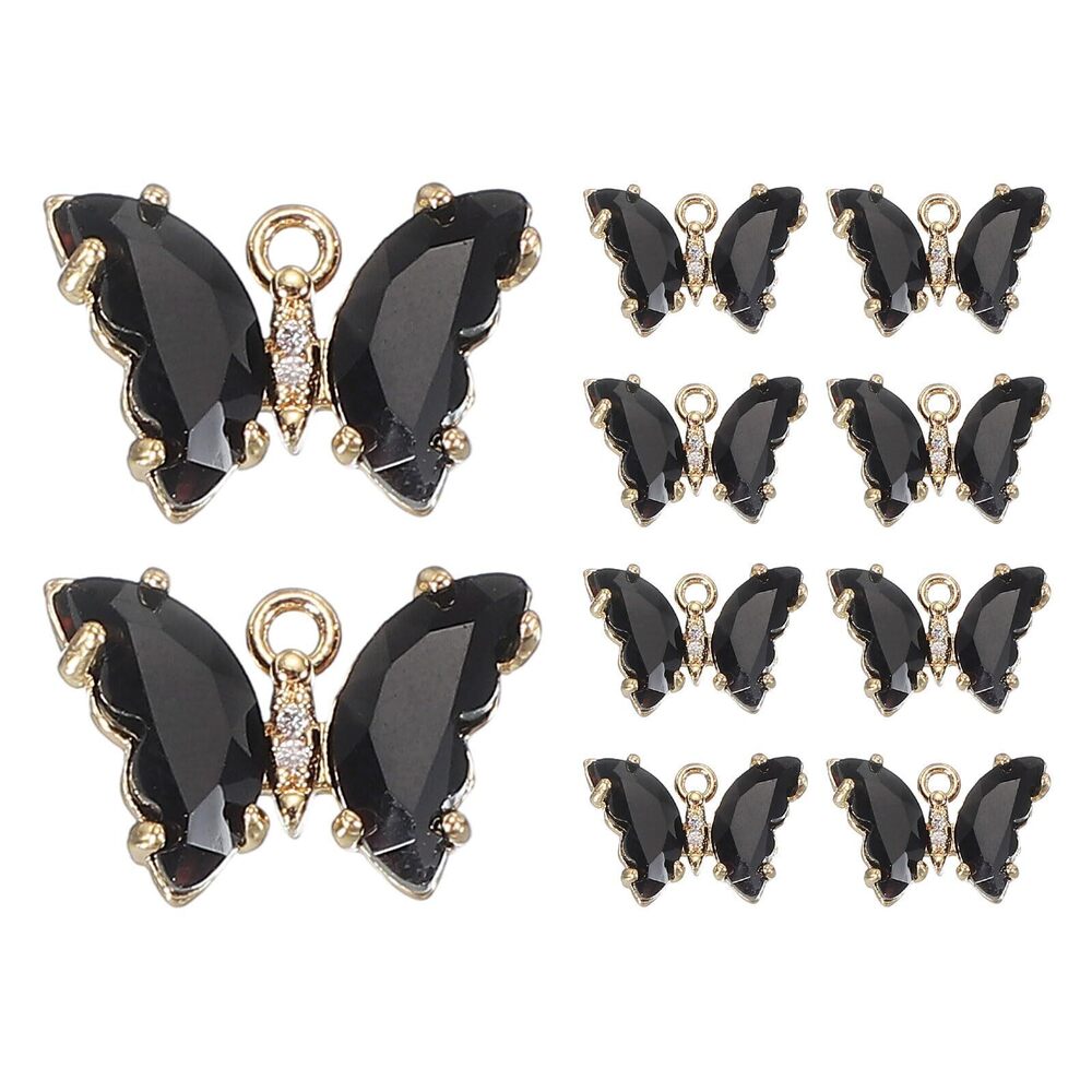 3396 10 Pcs Rhinestone Butterfly Charm Crystal Butterfly Rhinestones